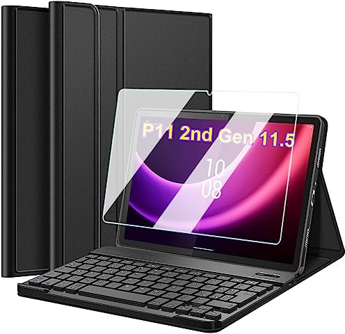 Wineecy Tastiera Custodia per Lenovo Tab P11 2nd Gen 11,5 TB350FU/TB350XU 2022 [Layout Italiano], 9H Pellicola Protettiva, Slim Cover con Magnetica Wireless Bluetooth Tastiera (P11 2nd Gen 11.5)