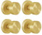 naubea 4 Pack Brushed Gold Dummy Door Knobs Interior Satin Brass Dummy Door Knobs for Closet, Heavy Duty Modern Round Door Handle