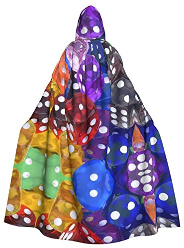 FAIRAH Spiele Würfel Set Druck Kapuzenumhang Damen Herren Halloween Dress Up Party Cosplay Kostüme