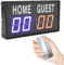 Gugxiom Anzeigetafel Elektronisch, Ferngesteuerte Anzeigetafel, Punktestand 1-99 Scoreboard, LED Anzeigetafel mit 5 Einstellbarer Helligkeit, für Basketball, Volleyball usw.