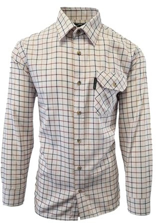 Country Classics Mens Long Sleeve Check Country Shirts (UK, Alpha, M, Regular, Regular, Newbury Denim Sand)