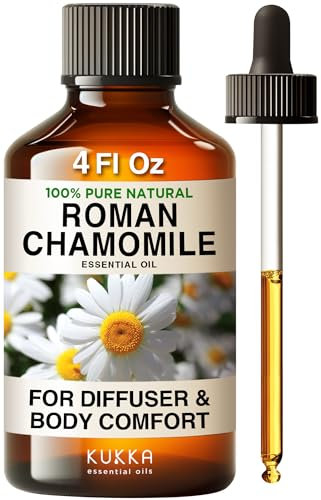 Kukka Römische Kamille, ätherisches Öl für Entspannungsdiffusor, Haut und Körper – 118ml – 100% rein natürlich, für Aromatherapie und Seifenherstellung, Duft zum Selbermachen