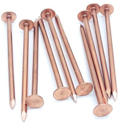 3 Inch Copper Nails Roofing Finish Nails USA MADE - Solid Pure Copper Slating Nails Spikes Flashing Furniture Boat - Package Includes The Highest Quality Copper Nails by Dubbs Hardware (10)