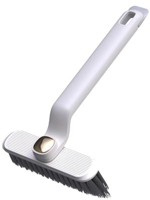Independently Designed Rotating Multifunctional Cleaning Brush with Hard 2-in-1 Brush for Bathroom Tiles, No Corners, Floor Seam Brush, Cleaning Brush, Twisted Straw (White, One Size)