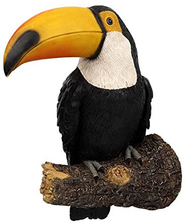 Tukan Vogel Deko | Deko Vogel Kunstharz | Künstliche Vögel Outdoor | Harz Vögel Figuren Simulation Tukan Dekofigur Gartendeko Innenhof 19,3x11x29 cm
