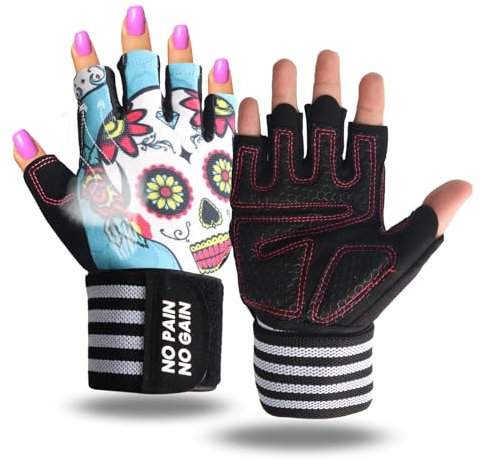 FINGER TEN Fitness Handschuhe Handgelenkschutz Trainingshandschuhe Herren Kraftsport Fitnesshandschuhe Halb Vollfinger Sporthandschuhe, für Gewichtheben Bodybuilding Gym Training (Rosa, XS)