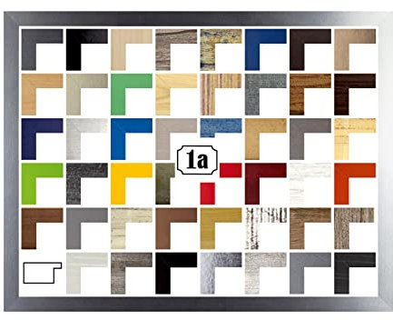Multicolore Bilderrahmen Posterrahmen Puzzlerahmen 80x120 cm Farbe Aluminium Geschliffen Verrostet Optik 120x80 cm mit weisser Rückwand und klarem Acrylglas