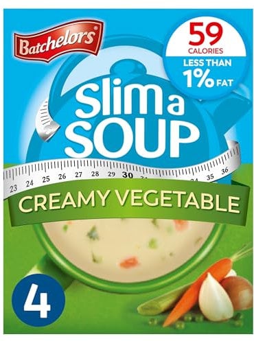 Batchelors Slim a Soup Cream of Vegetable Instant Soup Sachets, Low Fat, 4 Sachets, 59 g (Pack of 1)