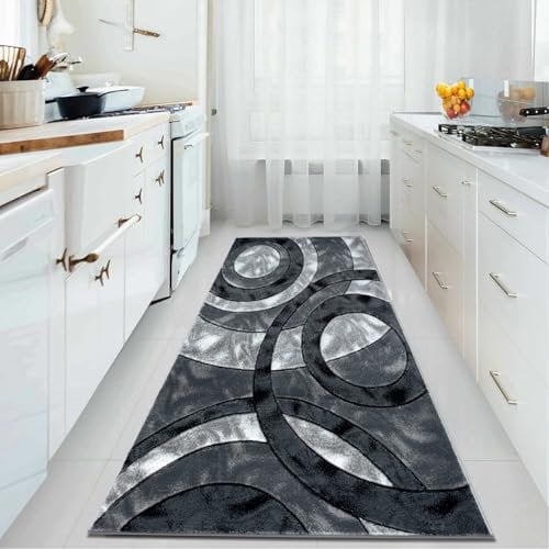 Rugs Inn Door Mat for Indoor - Soft Shaggy Pile Washable Door Mat for Kitchen Hall Bedroom Living Room Small Floor Mat (50 x 80 cm, Grey)