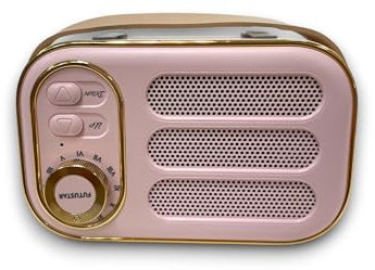 Cassa Bluetooth Portatile Retro con Design Vintage - Altoparlante Wireless in Diversi Colori, Dimensioni Compatte 122x75x59 mm, Audio Potente, Include Cavo di Ricarica (Rosa)