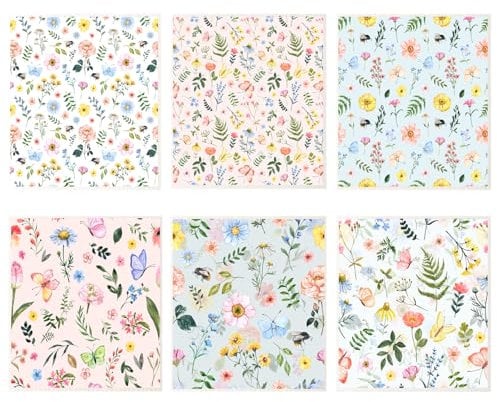 Myselect Swedish Dish Cloths for Kitchen, 6 Pack Reusable Dishcloths, Fresh Flowers Swedish Dish Towels, Ultra Absorbent/Quick Drying/Non-Scratch Cellulose Sponge Cloths for Dishes Counters