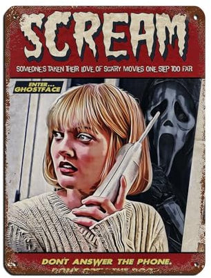 FDKLK Scream Horror-Film-Poster, Blechschild, Vintage, Metall, Pub, Club, Café, Bar, Zuhause, Wandkunst, Dekoration, Poster, Retro, 30 x 40 cm