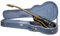 Crossrock Relief Series-Holzkoffer für Les Paul E-Gitarren, mit stark strukturierter Oberfläche, Kunstfell in Nerzoptik, Edelstahlverschlüssen – Rauchblau (CRW630LSB)