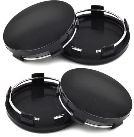 WeddHuis 4 Pièces Cache-Moyeu, Capuchons de Moyeu de Roue, Universel pour Roues de Voiture, Protection de Moyeu Durable (OD 60mm, ID 56mm) (Noir)