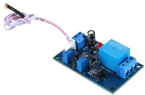 Namvo Fotowiderstand-Relaismodul, DC 24 V Lichtsensor Lichterkennungsschalter Einstellbare Verz?gerung Fotowiderstand-Relaismodul Lichtempfindlicher Sensor