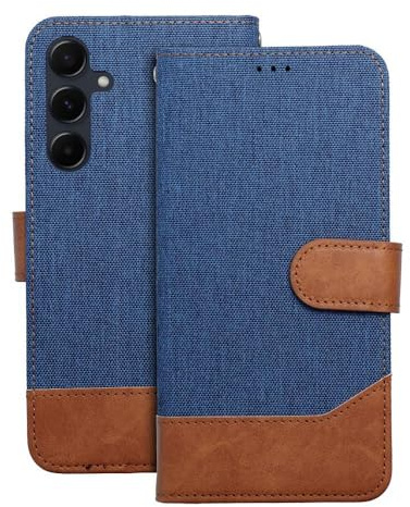 COFI 1453 Jeans-Buch-Handyhülle kompatibel mit Samsung Galaxy A36 5G Blau