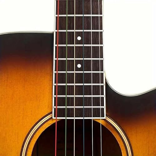 TECHZOCO Cuerdas Metálica Guitarra Acústica, Cuerdas de Metálica de primera calidad para Acústica, Juego de Cuerdas para Guitarra, Apto para guitarras acústicas, 6 cuerdas, Multicolor