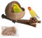 Vogelhaus, Vogelhaus, Nest Hut Käfig | Kokosnest mit geriebener Kokosnuss, Kommode zum Aufhängen, bequem, Nest für Papageien, Kanarienvögel, Tasche