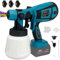 L1NXIXI Akku Farbsprühsystem, Kabellose Farbsprühpistole mit 32000RPM Motor, 3 Düsen & 3 Sprühmustern, 1000mL Tank, kompatibel mit Makita 18V Akku (ohne Akku) - Ideal für Wandfarbe, Möbel, Zäune
