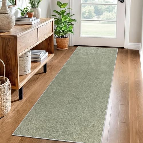 Green rug for hallway Non-Slip Long 40 x 60 cm Washable Kitchen Runner Heavy-Duty Absorbent Area Rug Door Mat Carpet Floor Mat