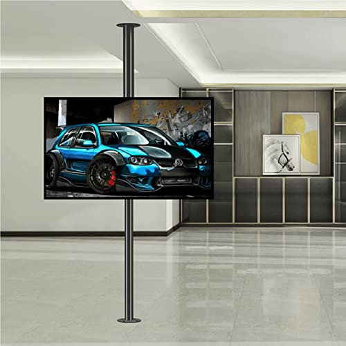 Universal TV Stand, Rolling Tv Stand Mobile Tv Stand Tall Adjustable Height Steel TV Stand for for Plasma/LCD/LED OLED TVs,Fit 32- 70 TV