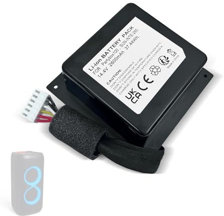 Batterie pour haut-parleur portable sans fil Bluetooth Party Box 100 de rechange pour batterie SUN-INTE-260, 14,4 V, 2500 mAh