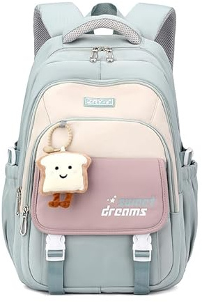 Harsever Schulrucksack Teenager Schulranzen für Mädchen (Grün)