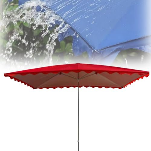 RTVGNSZSJL Grand Parasol De Marché Parasol De Terrasse Extérieur 3x2m 3x3m 4x3m Parasol De Jardin Rectangulaire pour Pelouse, Plage, Piscine, Parasol Imperméable(Red,4x3m/13x10ft)
