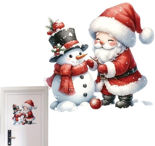 Weihnachtsdeko Wandtattoo - Toilettenbrille Santa Aufkleber | Abziehbarer Niedlicher Weihnachtsdeko Aufkleber Für Wand Toiletten Deckel Kühlschrank,