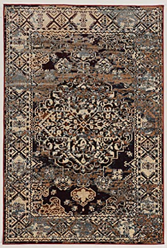 Linon Vintage Collection Nain Kunstteppich, 2,4 x 3,4 m, Blau