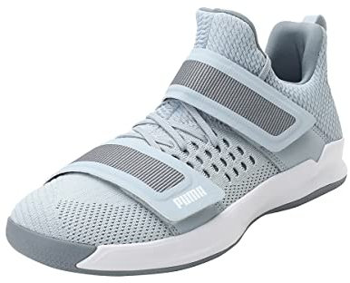 PUMA Unisex-Erwachsene Rise Xt Netfit 1 Futsalschuhe , Grau (Grey Dawn Heather-Puma White-Tradewinds 02), 44 EU (9.5 UK)