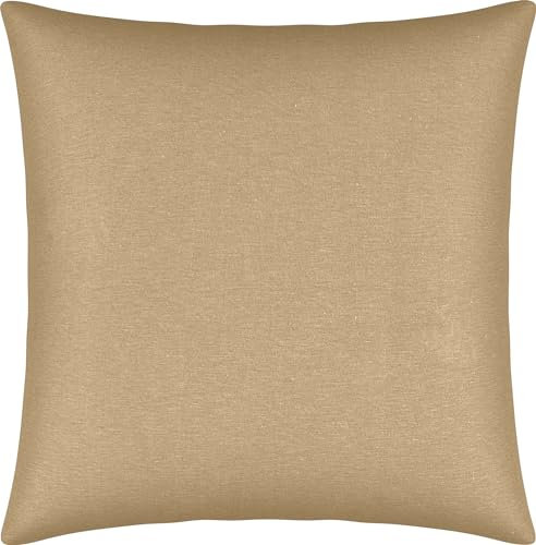 Erwin Müller Kuschelkissenbezug, Kissenhülle Single-Jersey Murnau - beige Größe 40x40 cm - bügelfrei, strapazierstark, elastisch, mit Reißverschluss