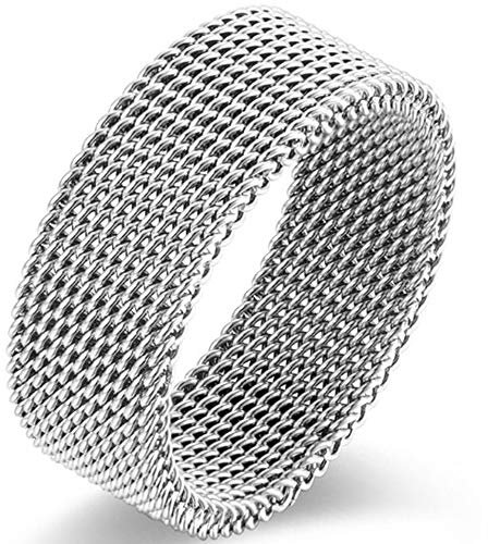Jude Jewelers 8mm Stainless Steel Wire Mesh Simple Plain Wedding Band Ring