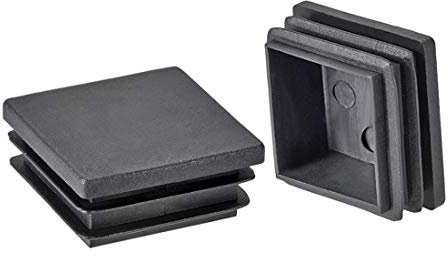 8 Stück 40 mm x 40 mm 1,6 Zoll Kunststoff Schlauch Stöpsel quadratisch Post Endstücke für Handlauf Treppe Newel Geländer Rohr schwarz