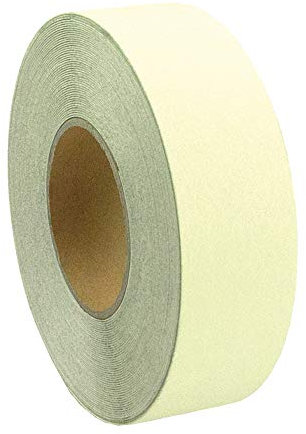 AnTina TAPES® nach-leuchtendes Grip-Tape Anti-Rutsch-Band für Innen- & Außenbereiche, rutschfestes Klebeband & Sicherheitsband, stark selbstklebend (25mm x 6m, Nachleuchtend)