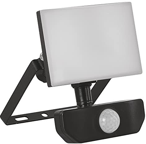 EMOS - LED-Strahler Tambo mit Bewegungsmelder - ultradünnes Aluminium Flutlicht - wasserdicht - neutralweiß (4000 K) - 800 lm - 10,5 W - 25 000 Std. - Abstrahlwinkel 120° - für Außenbereich