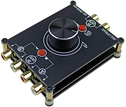 Selettore interruttore stereo a 2 vie L/R 2 in 1 Out Audio Passivo Signal Switcher Splitter Box