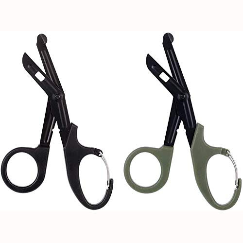 Lot de 2 paires de ciseaux médicaux, EMT et traumatismes - 19,1 cm - En titane - Avec clip de poche - Pour premiers secours, infirmières, étudiants, salles d'urgence