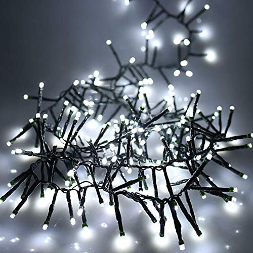 SHATCHI 960 Christmas Tree Cluster Lights Multifunction 8 Light Modes, Timer Green Cable Indoor/Outdoor Low Voltage Holiday Home Decorations, Cool White