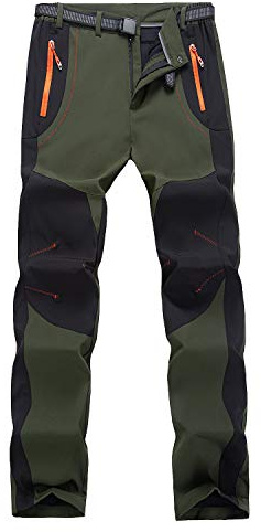 Freiesoldaten para los Hombres al Aire Libre Pantalones de Senderismo Peso Ligero Resistente al Agua Caminando Caza con Cinturón