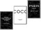 Postertech® Mood-Poster Set Coco Spruch schwarz-weiss | Moderne Bilder als Wanddeko | OHNE Bilderrahmen | 3X DIN A4 | Deko Büro Collage Zimmer Deko black and white