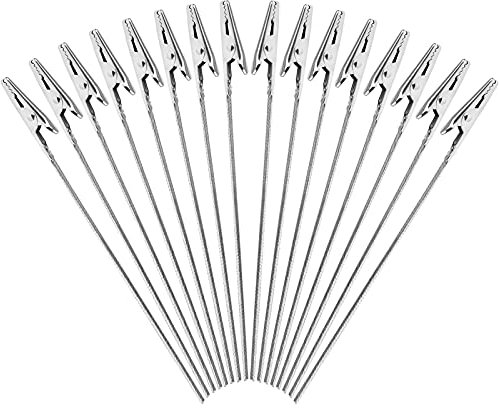 Krokodilklemmen aus Metalldraht, langschwanzig, Krokodilklemmen für Bastelarbeiten, Karten, Fotos, Memo-Halter, 150 mm, 40 Stück