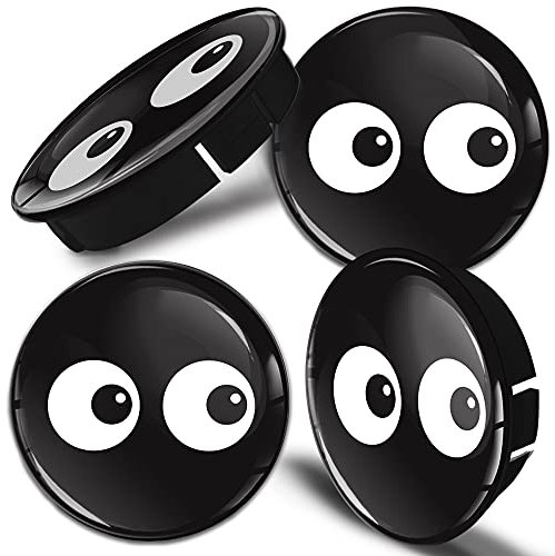 Biomar Labs® 4 x 60mm / 55mm Augen Schwarz Universal Kunststoff Nabenkappen Kappen Felgendeckel Radkappen Radnabendeckel Nabendeckel Auto Tuning C 18