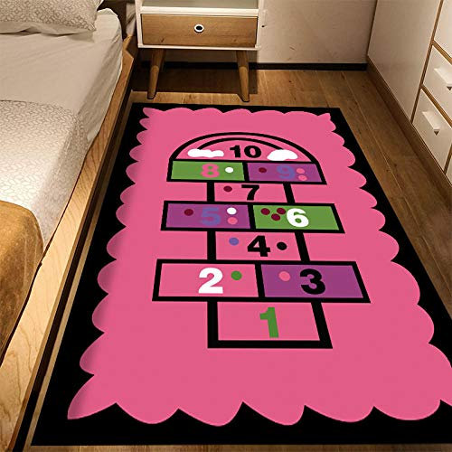 Grand Tapis Tapis D Exterieur Rose Noir Room Room Girl Hop House House House Game Pad Sécurité Environnement Anti-Slip Water WashLe Tapis du Salon 50X80cm