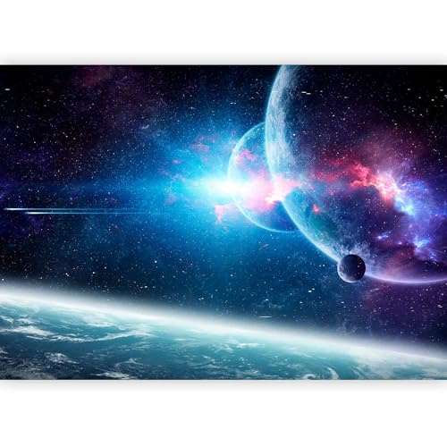 murando Photo Wallpaper Cosmos Galaxy 350x256 cm / 138 x 97 | Non-Woven Premium Art Print Fleece Wall Mural Decoration Poster Picture Design Modern, Star Solar System Universe space