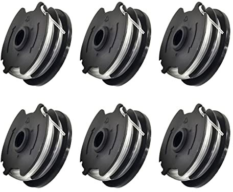 Rasentrimmer-Spule, Ersatz für Parkside PRTA 20-Li A1 B2 C3 PRT 550 A1 A3 PRT 300 A1, 1,65 mm, 8,3 m Autofeed Trimmerspule (6)