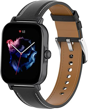 MIJOBS Lederband Kompatibel mit Amazfit GTS4/GTS3/GTS2/GTS 2e/GTS 2 Mini, Armband für Amazfit Bip 3/3 Pro/Bip U/Bip U Pro/Bip S/Bip S Lite, 20mm Uhrenzubehör
