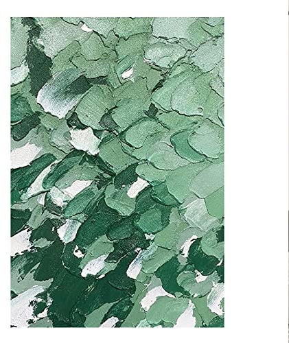 Handgemalte Acrylbilder, Grüne Dicke Textur Farbblock Minimalistisch Abstrakt Modern Großes Rahmenloses Original Handgemaltes Messer Kunstwerk Gemälde Auf Leinwand Wandkunst Für Home Office Dek