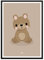 Klebekerlchen Poster 50x70 mit Waldtieren | Dekoration für Kinderzimmer und Babyzimmer | Bilder mit Tiermotiven für Jungen und Mädchen | mit Rahmen Schwarz – Bär
