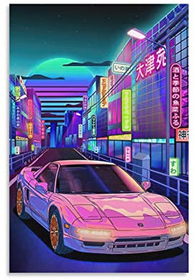 JDM Auto Poster für Honda NSX Rennauto Sportauto Supercar Poster Dekorative Malerei Leinwand Wandposter und Kunstbild Druck Modern Familie Schlafzimmer Dekor Poster